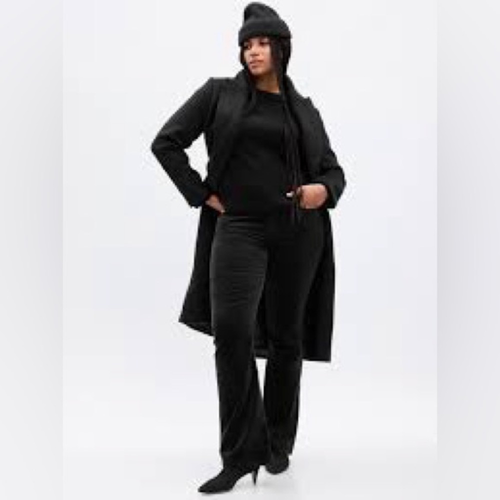 Gap Mid Rise Black Velvet Baby Boot‎ Pants Minimalist size 25 0 NWT